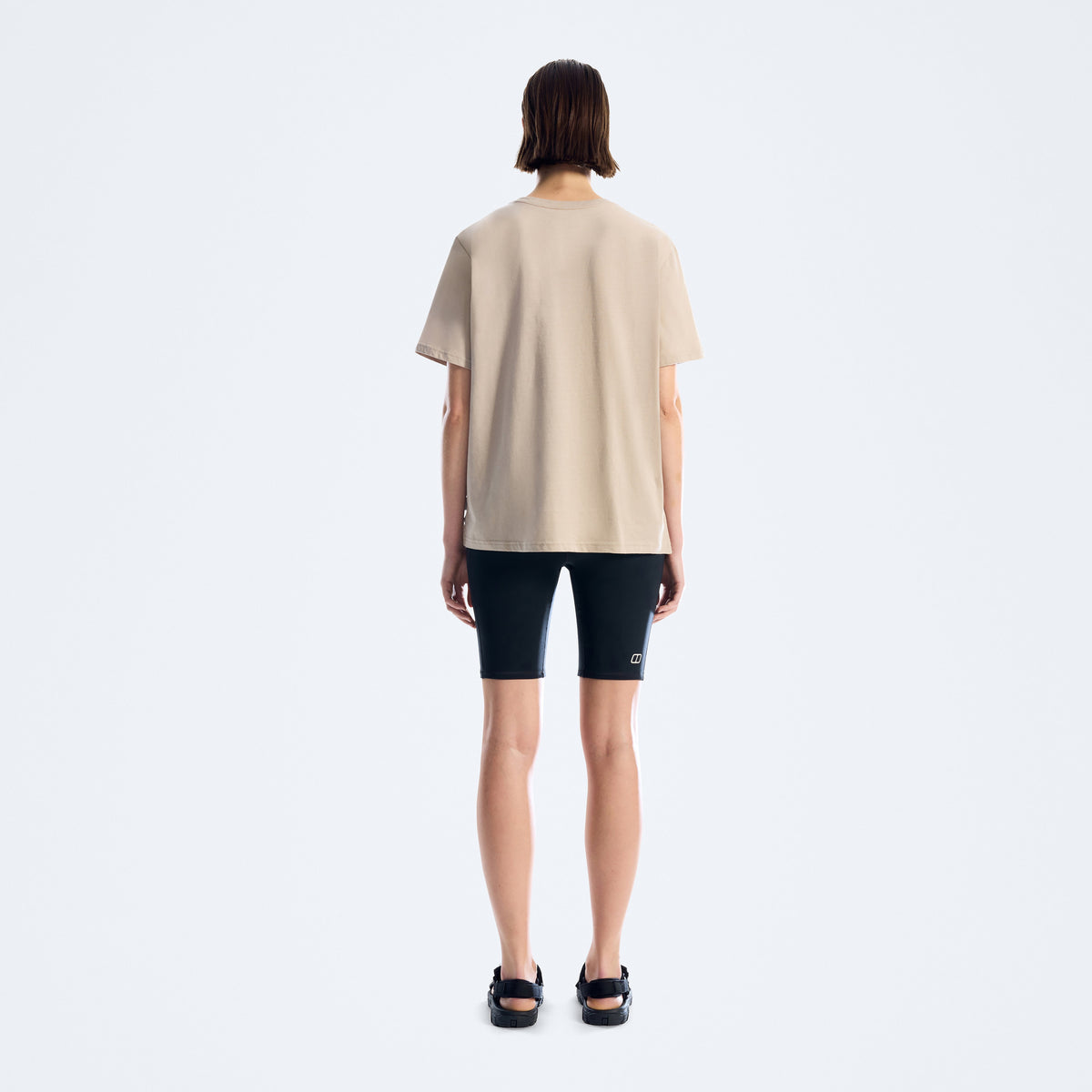 Damen-T-Shirt Essential mit Sketched-Blocks-Print – Grau