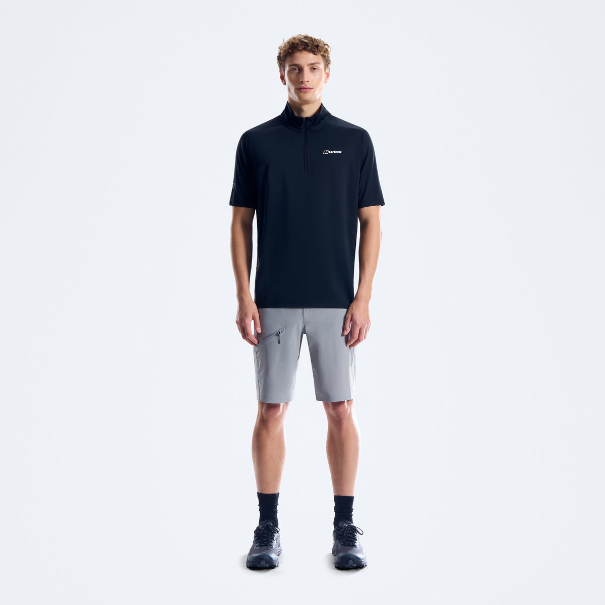 Herren Bowburn Half-Zip Tech-Shirt – Schwarz