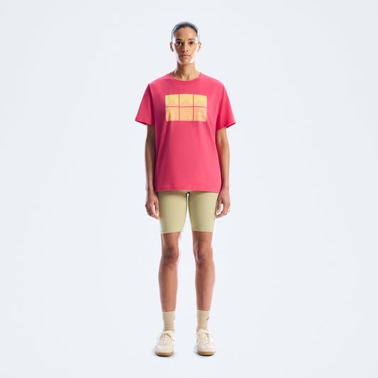 Essential T-Shirt mit Bergmotiv für Damen – Pink