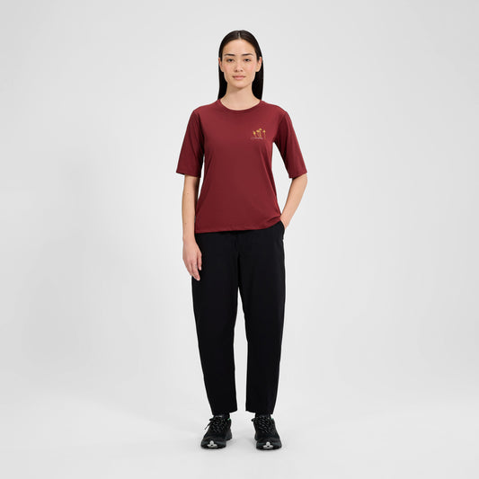 Damen-T-Shirt Coneflower mit kurzen Ärmeln – Rot