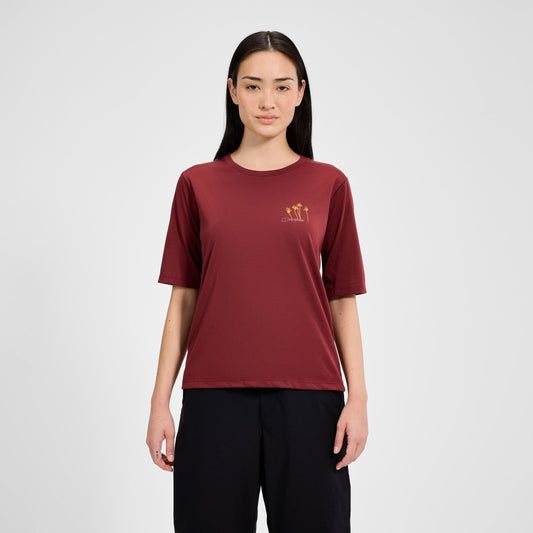 Damen-T-Shirt Coneflower mit kurzen Ärmeln – Rot