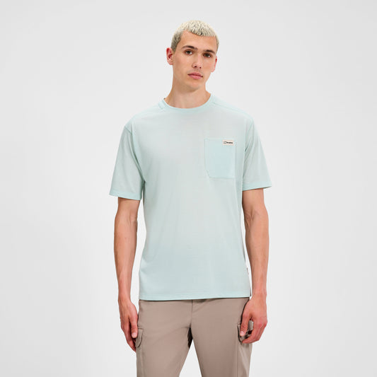 Herren Tech-T-Shirt mit kurzem Arm, lockere Passform – Grün