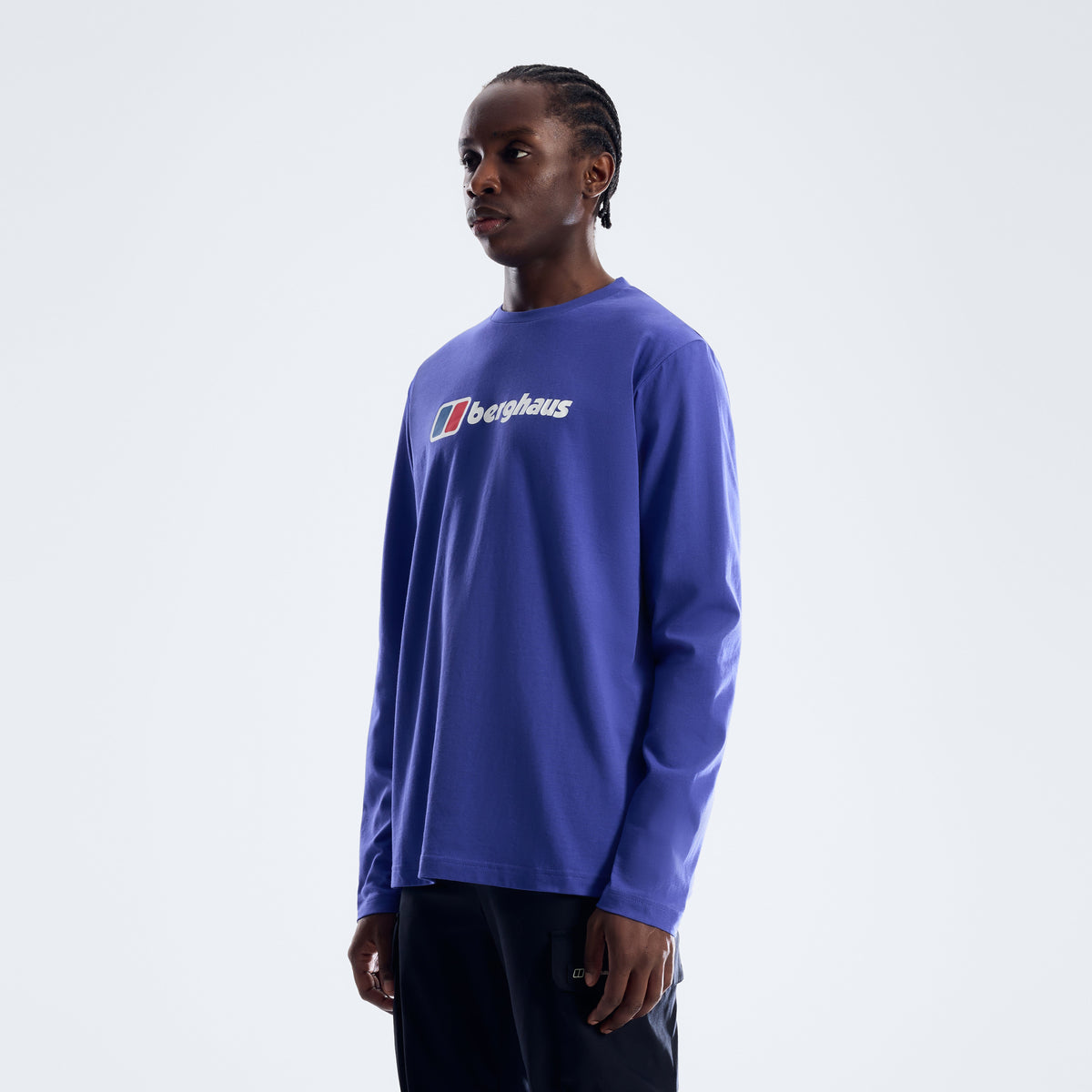 Men's Big Logo Long Sleeve Tee - Bottle Blue