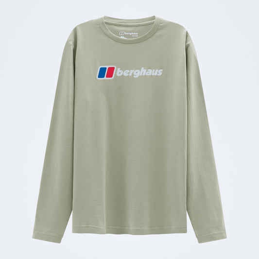 Herren-Langarmshirt mit großem Logo - Grün