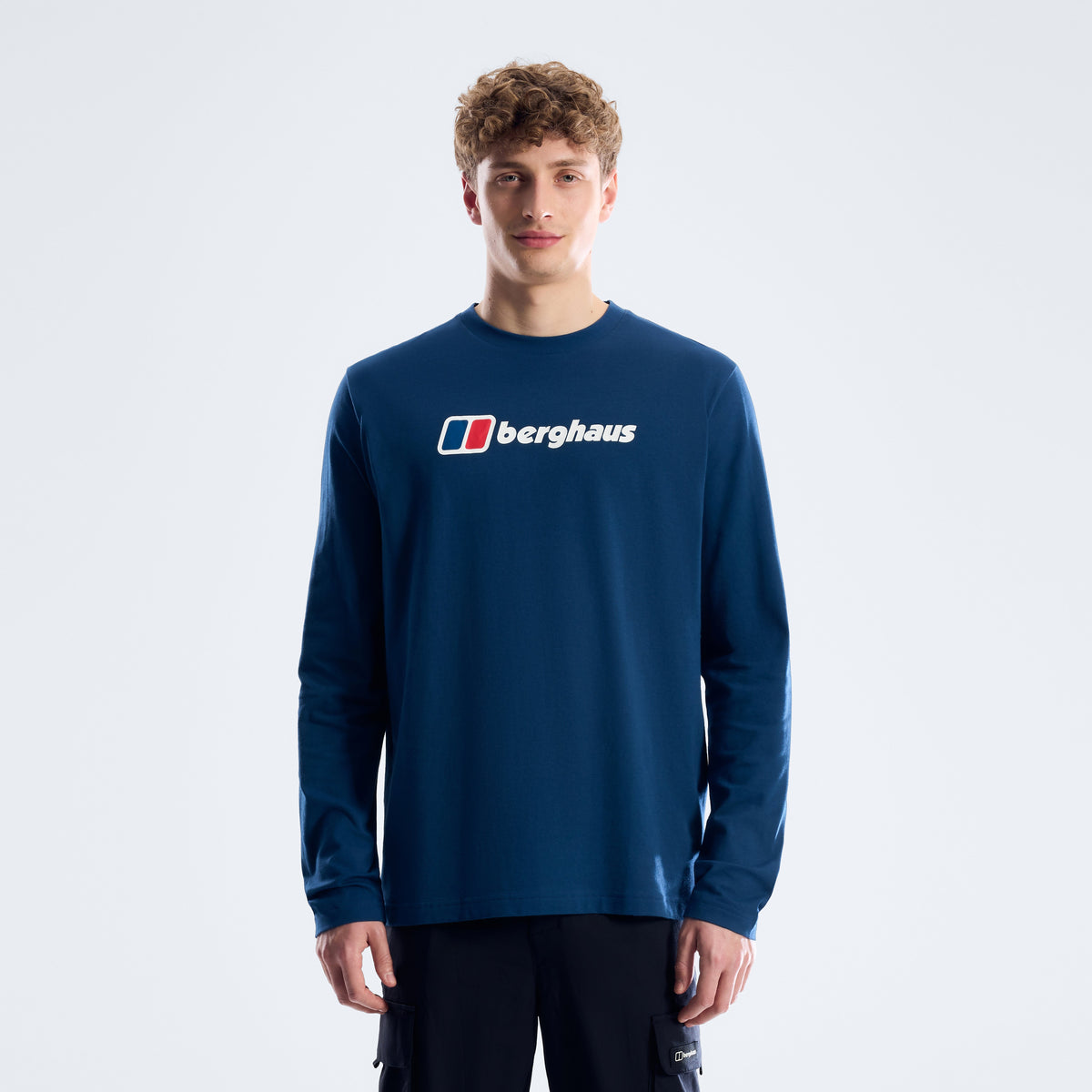 Herren-Langarmshirt mit großem Logo - Hale Navy