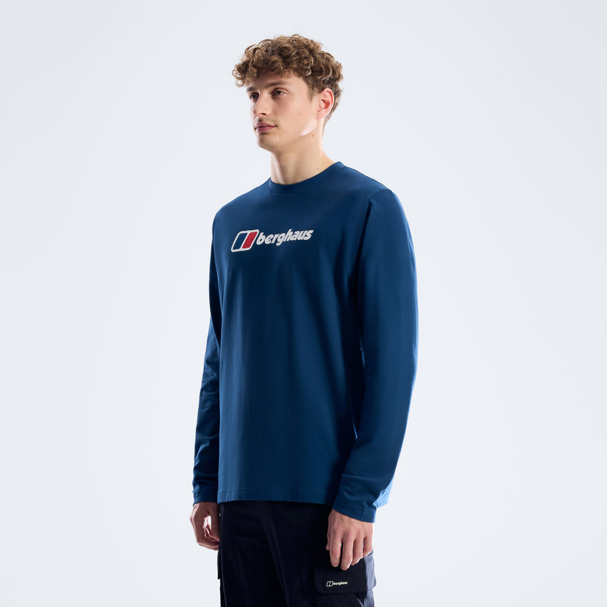 Herren-Langarmshirt mit großem Logo - Hale Navy
