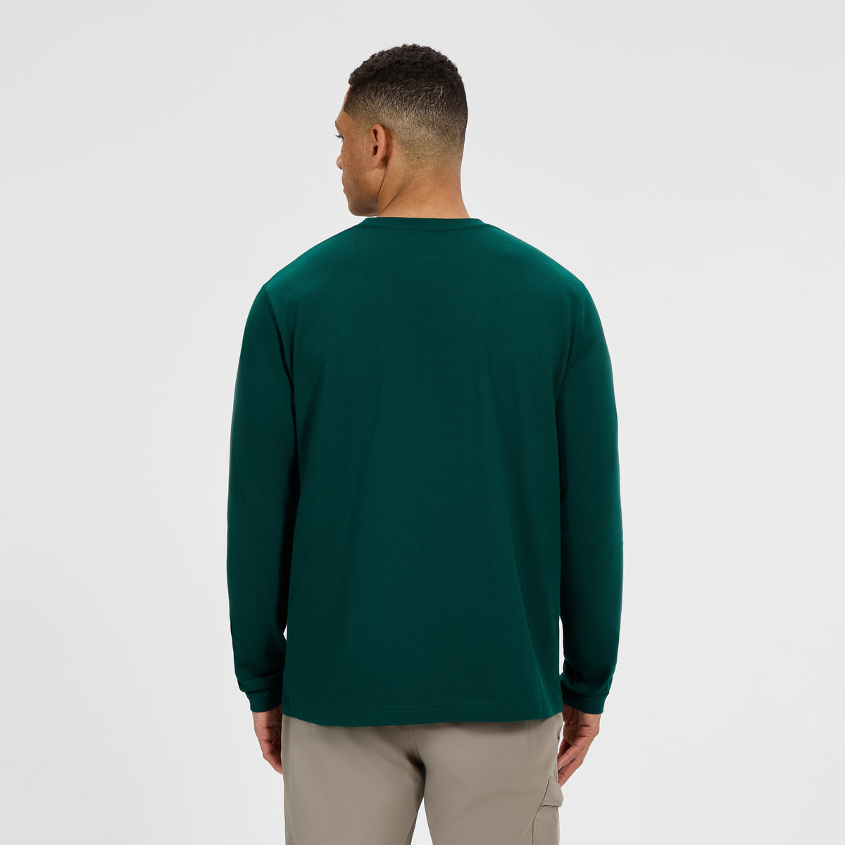 Herren Langarmshirt mit großem Logo - Grün