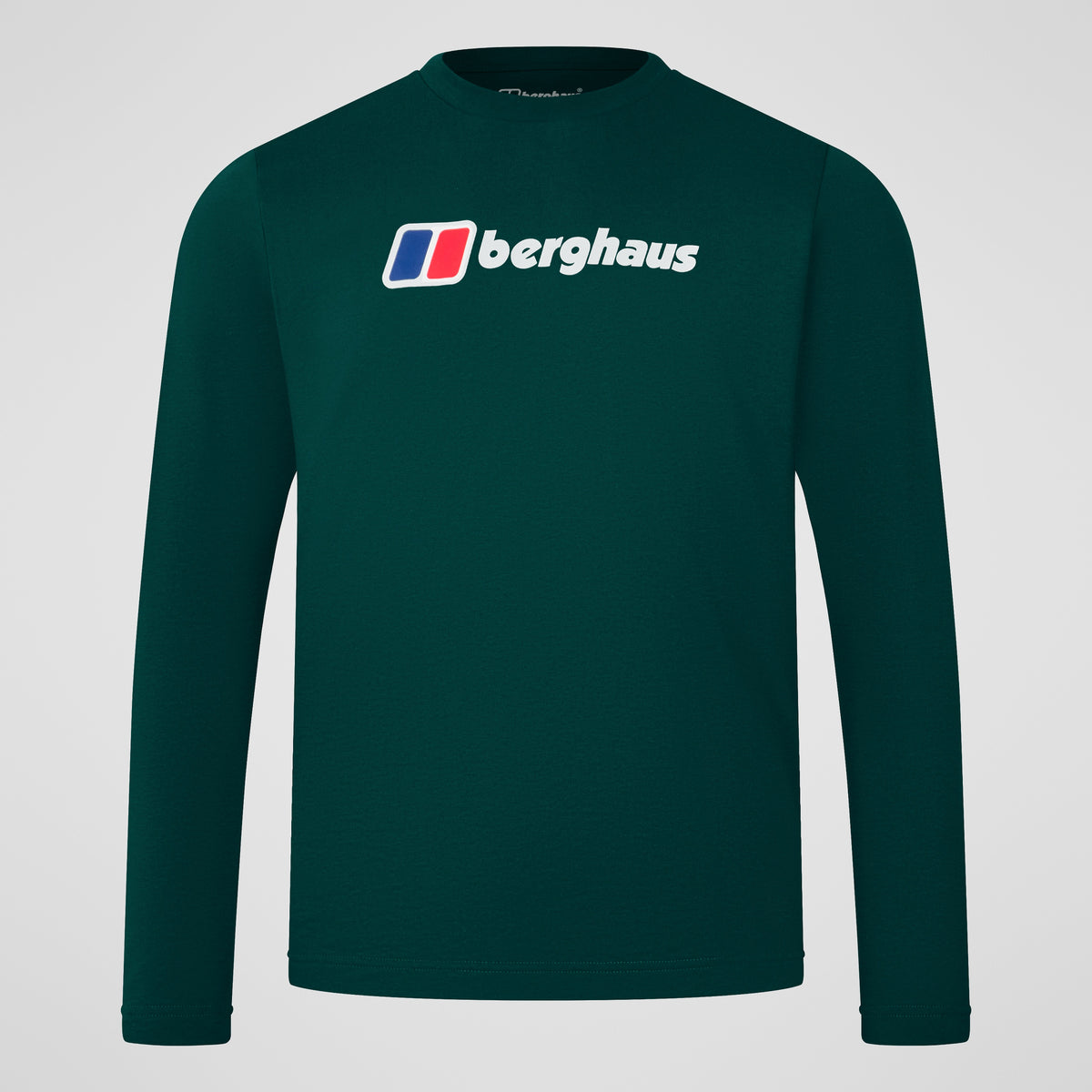 Herren Langarmshirt mit großem Logo - Grün