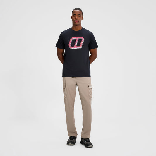 Herren-T-Shirt mit Glitched-Blocks-Print – Schwarz