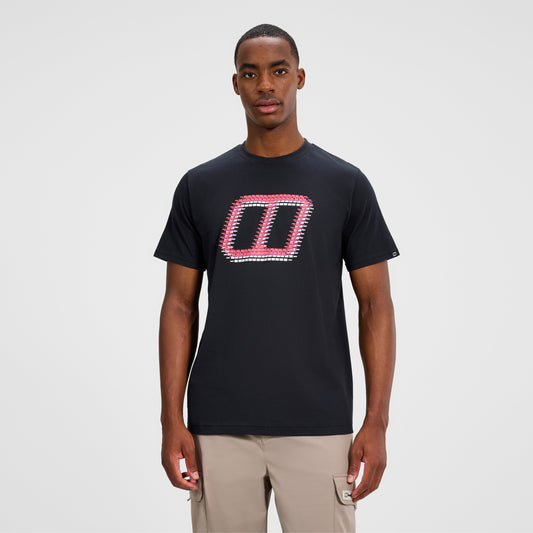 Herren-T-Shirt mit Glitched-Blocks-Print – Schwarz