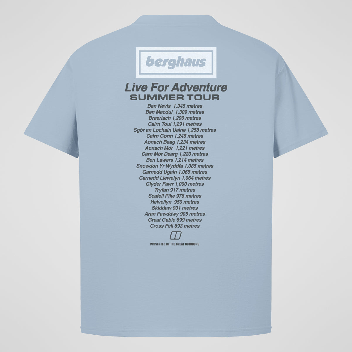 Unisex Adventure Tour Tee - Grey Blue