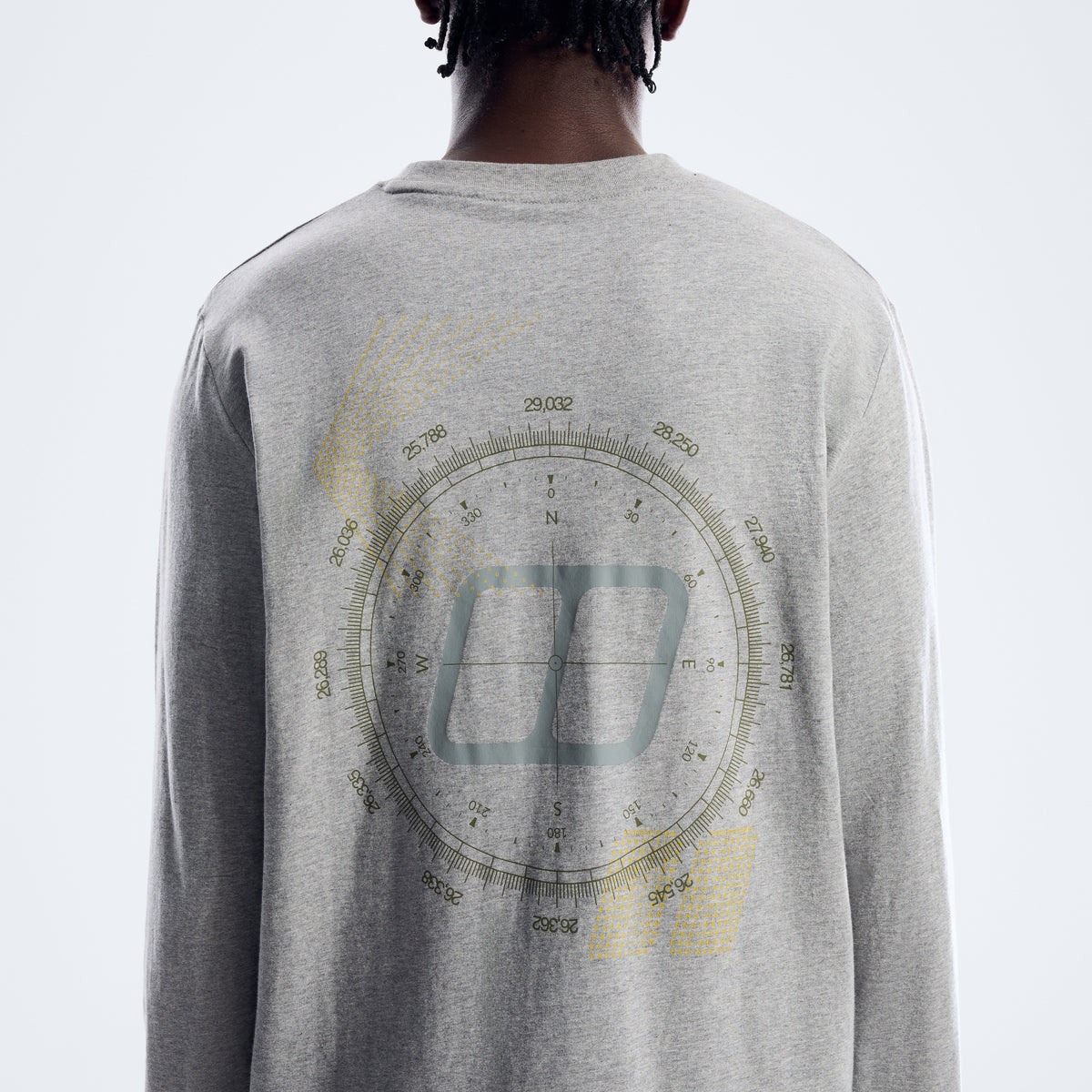 Herren Compass Essential T-Shirt - Grau Meliert
