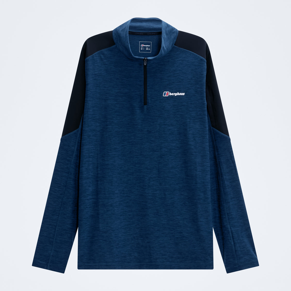 Farndale+ Long Sleeve Half Zip Tech Tee - Jet Black/Hale Navy
