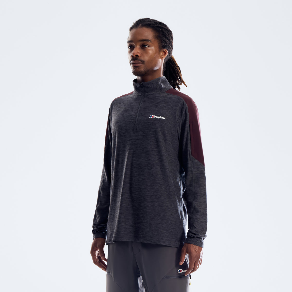 Farndale+ Long Sleeve Half Zip Tech Tee - Archive Black/Chakra