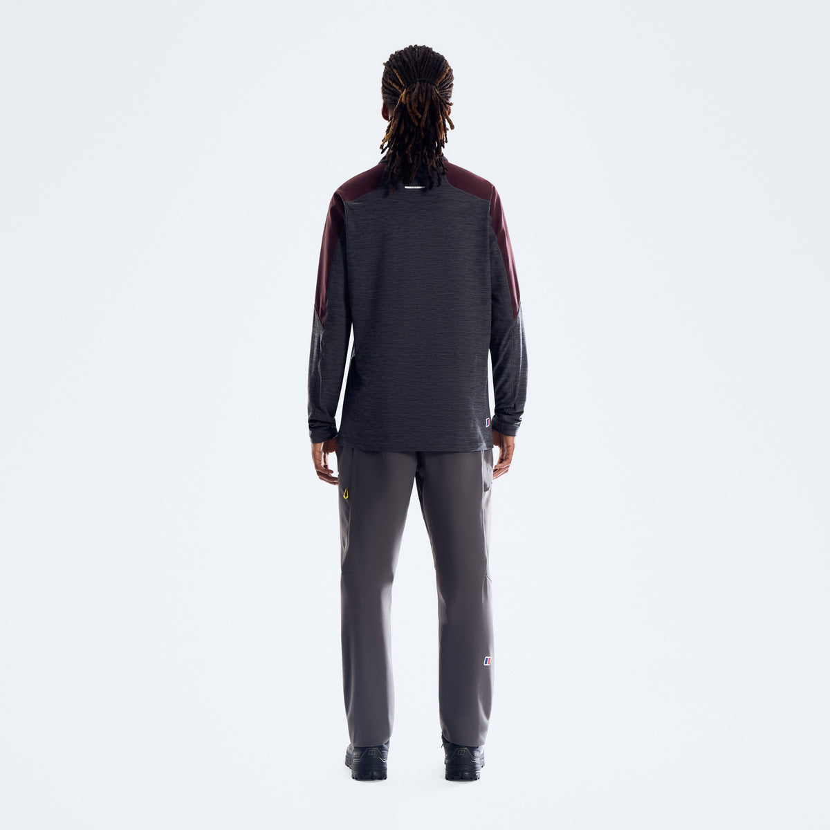Farndale+ Long Sleeve Half Zip Tech Tee - Archive Black/Chakra