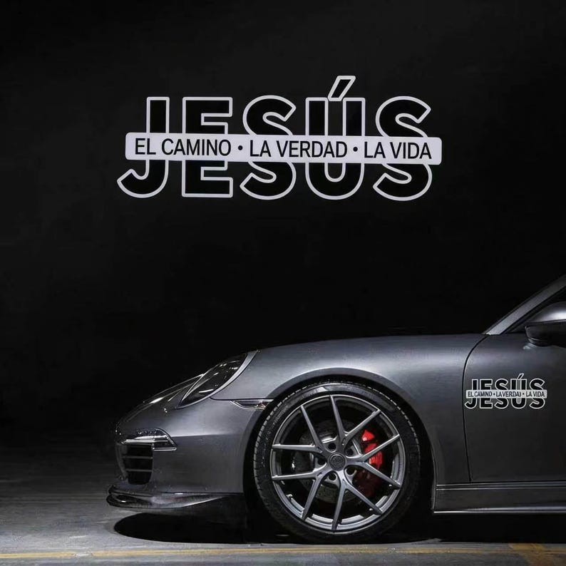 Jesus ist der Weg, die Wahrheit und das Leben. Christlicher Vinyl-Aufkleber.