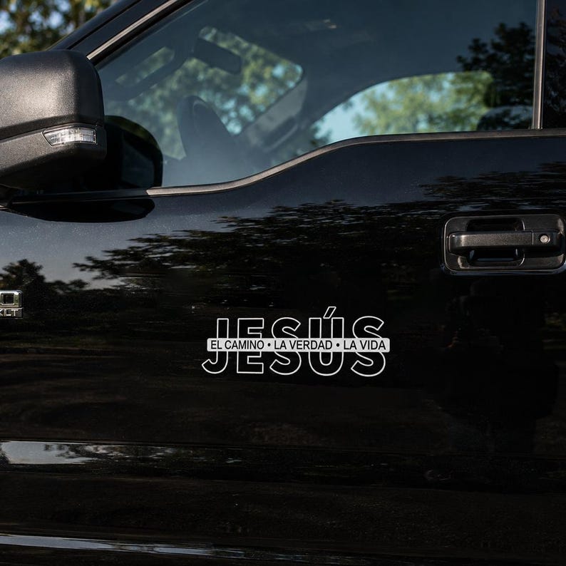 Jesus ist der Weg, die Wahrheit und das Leben. Christlicher Vinyl-Aufkleber.