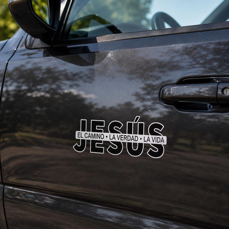 Jesus ist der Weg, die Wahrheit und das Leben. Christlicher Vinyl-Aufkleber.