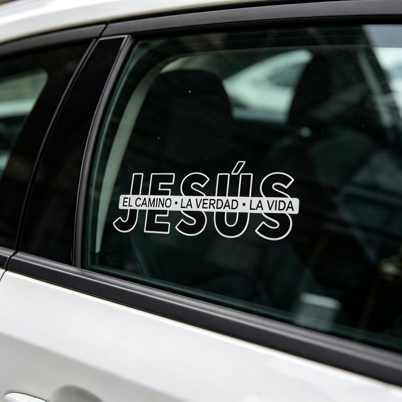Jesus ist der Weg, die Wahrheit und das Leben. Christlicher Vinyl-Aufkleber.
