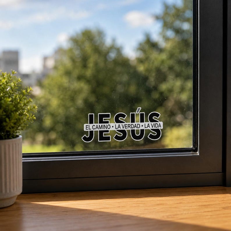 Jesus ist der Weg, die Wahrheit und das Leben. Christlicher Vinyl-Aufkleber.